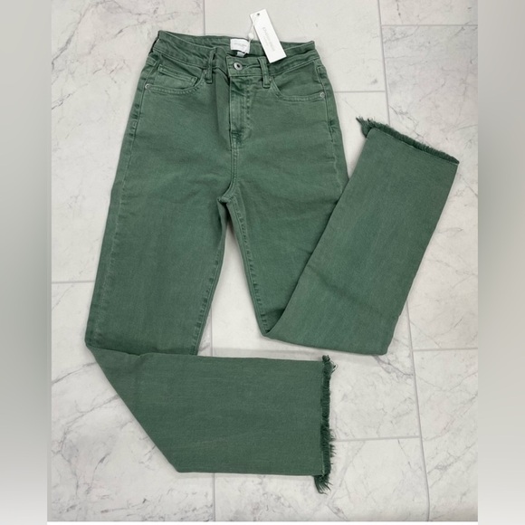 Jonathon Simkhai River High Rise Straight Pants in JD Jade - Picture 3 of 15